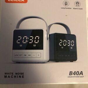 Ice White and Black Portable White Noise Machine Alarm Clock
